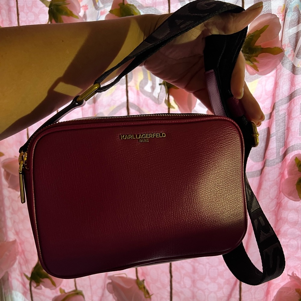 Karl Lagerfeld Dark Red Camera Bag